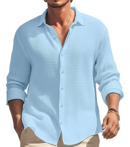 Camisa De Manga Larga Para Hombre Elegante Camisa De Solapa