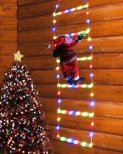 Set Luces De Navidad Con Papá Noel Decorativas Para Int /