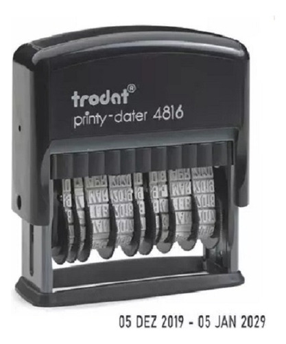 Carimbo Datador Duplo Linear, Modelo 4816, 3,8 Mm, M. Trodat