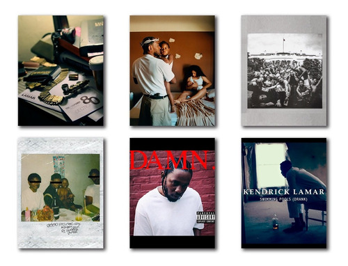 Cuadros Decorativos Kendrick Lamar Discografía 6 Piezas