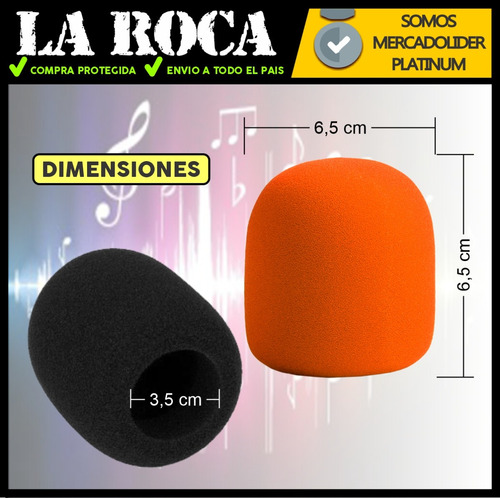 Imagen 5 de 10 de Rompevientos Filtro Anti Pop Pack X 5 Color Negro - La Roca