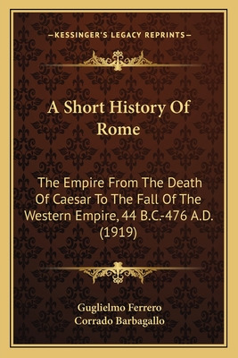 Libro A Short History Of Rome: The Empire From The Death ...