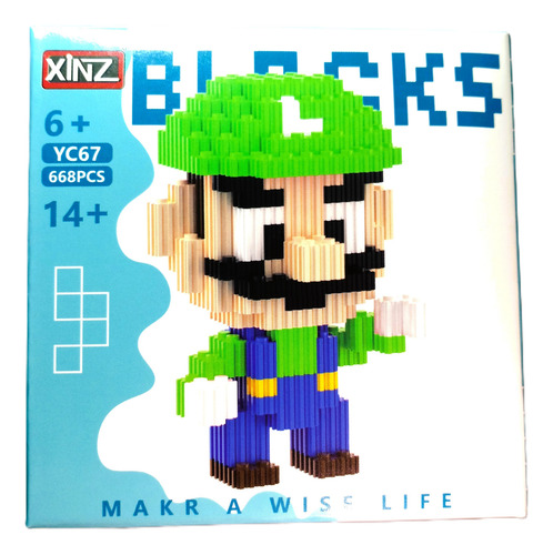 Luigi Mario Bloques 3d Xinz Yc67 Para Construcción Creativa 240 Luigi De Mario Bros