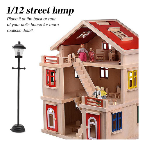 Modelo De Farola Led De Metal En Miniatura 1:12 Mini House