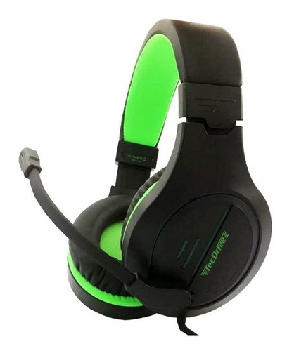 Headset Gamer Px-10 Ergonômico Preto/verde P3 Led Tecdrive