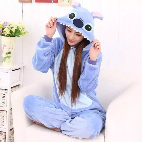 Imagen 1 de 4 de Pijama Kigurumi Importado Invierno Stitch Adultos