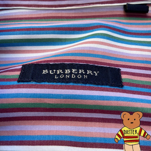 Camisa Burberry Original Vintage Xl Caballero Rayada