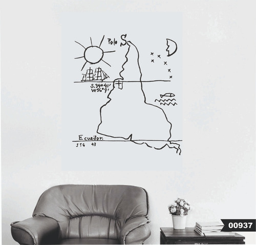 Imagen 3 de 3 de Vinilo Para Pared Torres García Decoración Calco 70 X 60 Cm