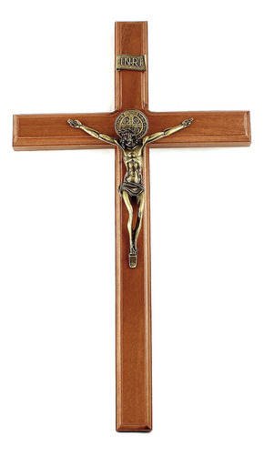 Crucifixo Com Medalha De São Bento Para Parede - 40cm