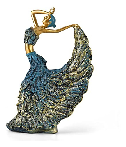 Estatua De Pavo Real Azul Para Decoración De Sala.