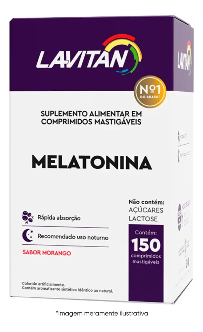 Lavitan Melatonina 150 Comprimidos Mastigáveis Morango
