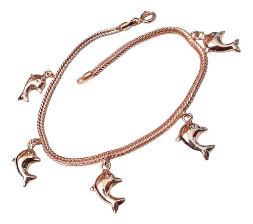 Pulsera Plata 925 Rose Cordon Joyas Delfines Ppl152