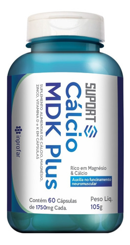 Imagem 1 de 2 de Cálcio Mdk Magnésio, Vitamina D, Vitamina K2 60 Cápsulas
