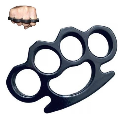 Soco Inglês Soqueira Tático Metal Resistente Defesa Pessoal Soco Inglês Preto
