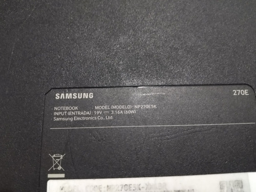 Note Samsung Np270e5k I5 Tela Quebrada Para Retirar Peças