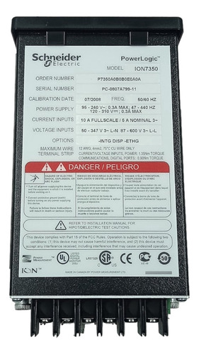 Medidor De Potencia Schneider Ion7350 240v 0.3a
