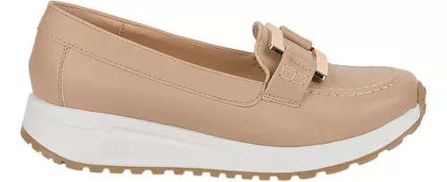 Zapatillas de Polipiel Beige con PLATAFORMA para Mujer