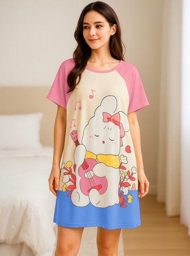 Camison Bluson Pijama Para Mujer Casual Largo Estampado