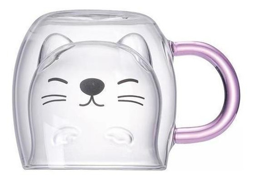 2x Taza De Cristal Con Forma De Oreja De Gato, Taza De