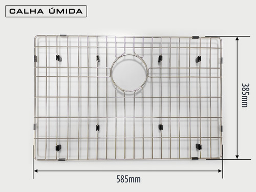 Imagem 3 de 7 de Grade Aramada Inox Proteção Fundo Pia Cuba Eletropolid 60x40