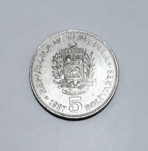 Moneda Venezolana Año 1987 - 5 Bolívares