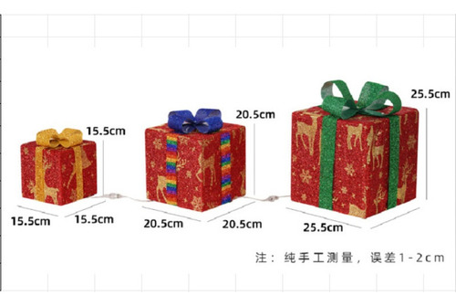 Decoración De Navidad Led Caja De Regalo Juego De 3 Navidad