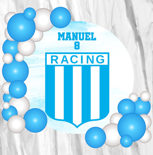 Fondo Banner Candy Bar Circular Futbol Racing 70x70cm
