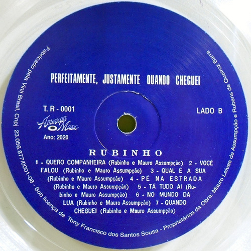 Rubinho E Mauro Assumpção Perfeitamente Justamente Lp Clear