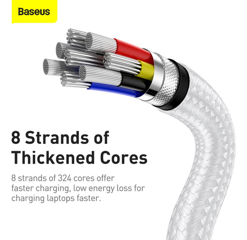Cable Carga Rápida Tipo C / Usb C 2mts 100w Baseus Reforzado