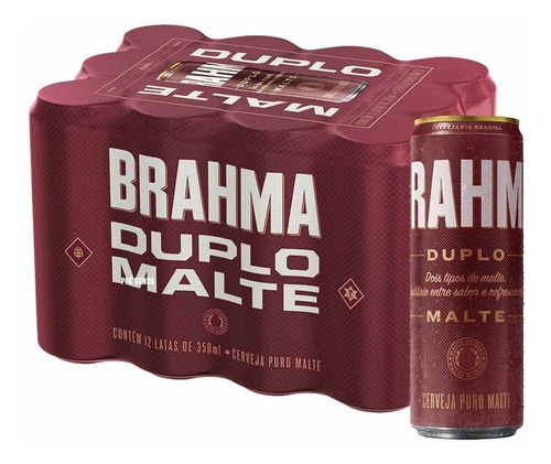 Cerveja Brahma Duplo Malte Lata 350ml - Pack Com 12 Unidades