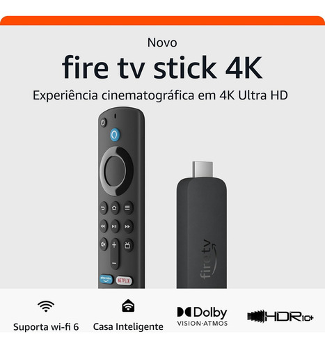 Amazon Fire Stick 4k Wi-fi 6 Com Alexa Por Voz Inteligente C