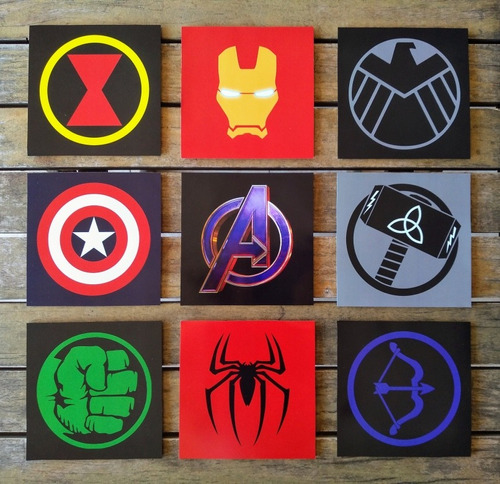 Set 4 Cuadros Avengers Vengadores Iron Man Hulk Capitan