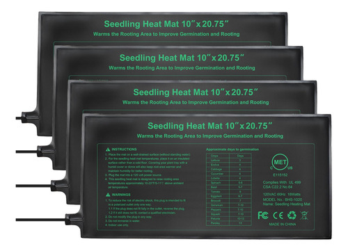 Seeedling Heat Mat & Thermostat Combo Kit (4 Unidades)