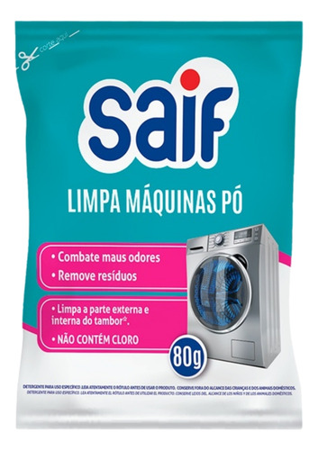 Limpa Maquina De Lavar Roupa Sachê Higienizador 80g S/ Cloro