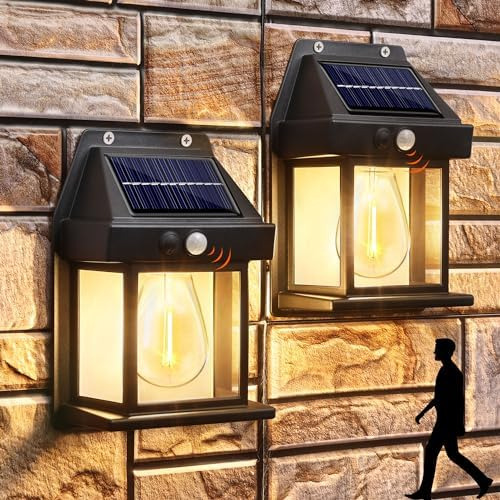 Paquete De 2 Luces Solares De Pared Para Exteriores, Lámpara