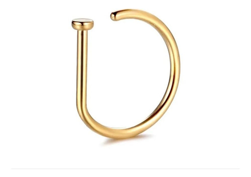 Piercing Argola Titânio D-ring Nariz 8 Mm Dourado