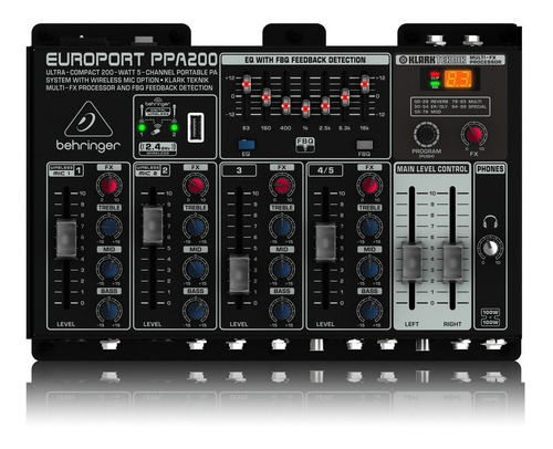 Imagen 9 de 9 de Sistema De Pa Portátil Behringer Europort Ppa200 5 Canales