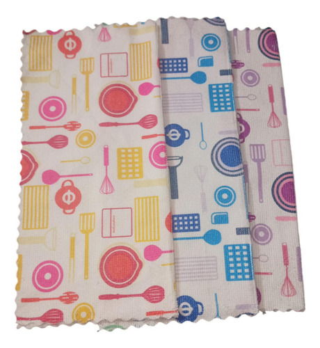 Set De 5 Paños De Microfibra 30x30 Seca Vajillas Limpieza