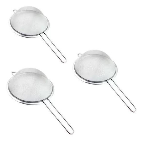 Kit 03 Peneiras Inox 14cm Utensílios De Cozinha Bar