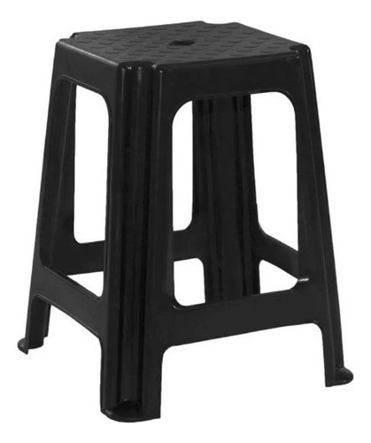 Banqueta Plástica Apilable Garden Life F-7000/01 Negro Acabado De La Estructura Plastico