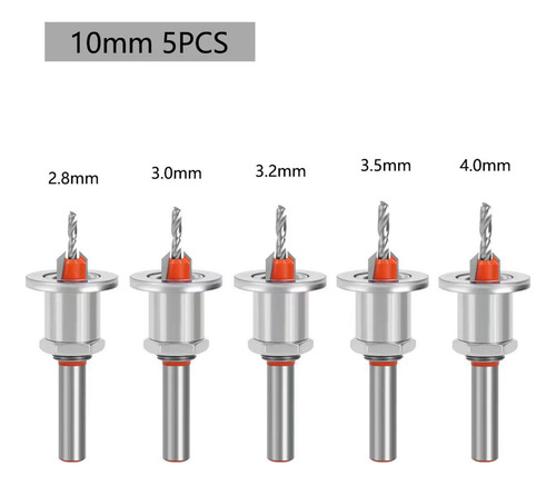 5 Uds Brocas Avellanadoras Brocas Cónicas 10mm Herramientas