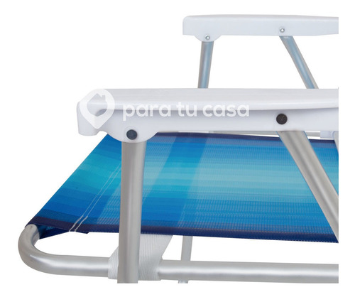 Sillón Playa X 2 Camping Pescador Aluminio Rafia Mor 2101
