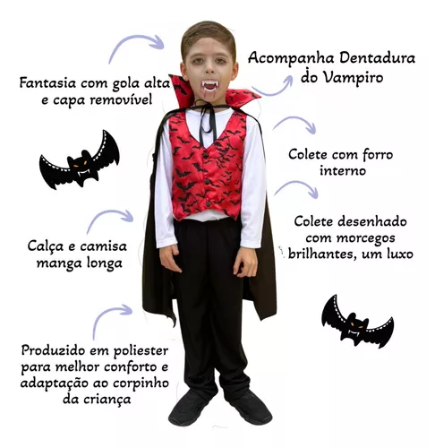 Colete Vermelho Fantasia Vampiro