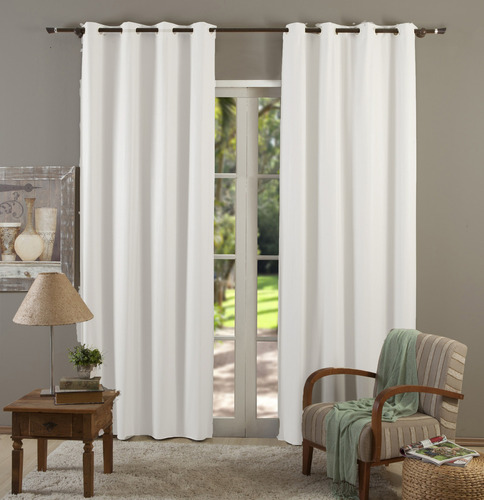 Mc Cortinas Cortina Corta Luz Tecido 80% Blackout 5,60 X 2,60 Cor Branco