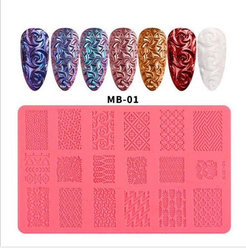 Plantilla De Impresión De Silicona 4p Nail Art Plantilla De