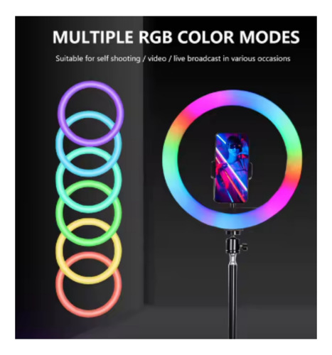 Aro De Luz Led 30cm Colores Rgb Y Blanca Profesional Fotos Rgb
