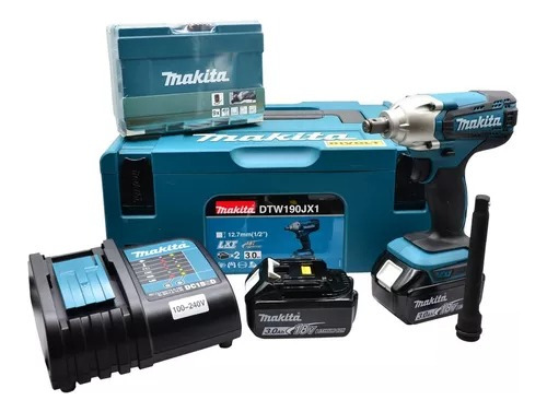 Chave De Impacto 2bat 190nm 18v 5.0ah Dtw190rtjx Makita Cor Azul-turquesa