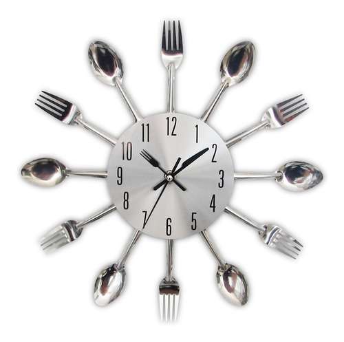 Reloj De Pared Moderno Y Creativo Con Cubiertos De Cocina