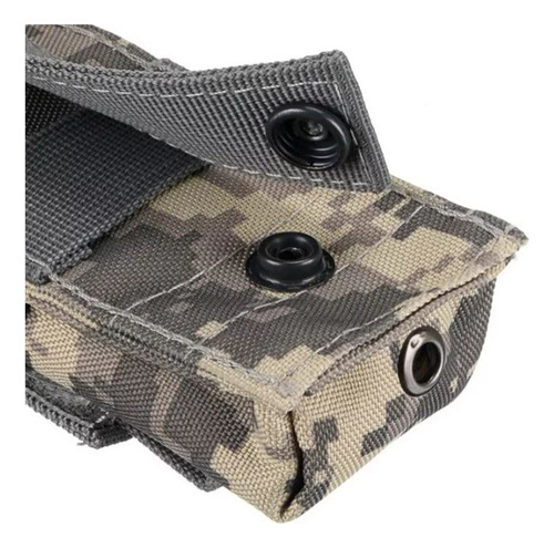 Pouch Multiuso Edc Porta Cargador Cinturón Molle Policial Gris Pixel Camo