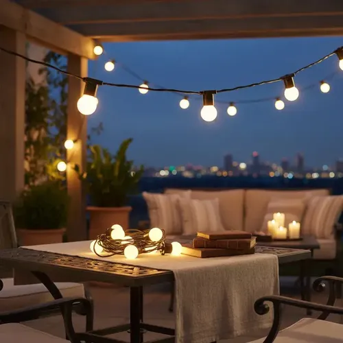 Varal De Luzes Led 25m Externo Com Lâmpadas Gambiarra Cordão